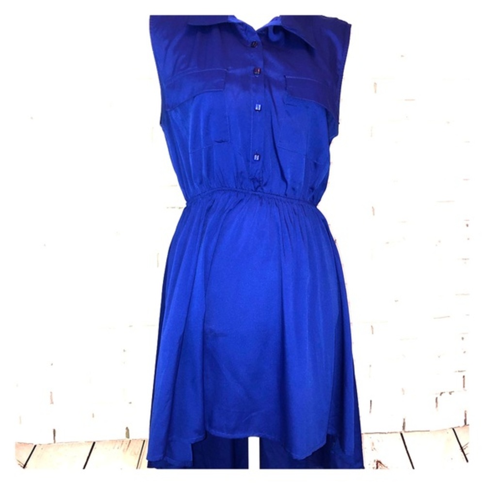 Truth - high-low dress - blue - large